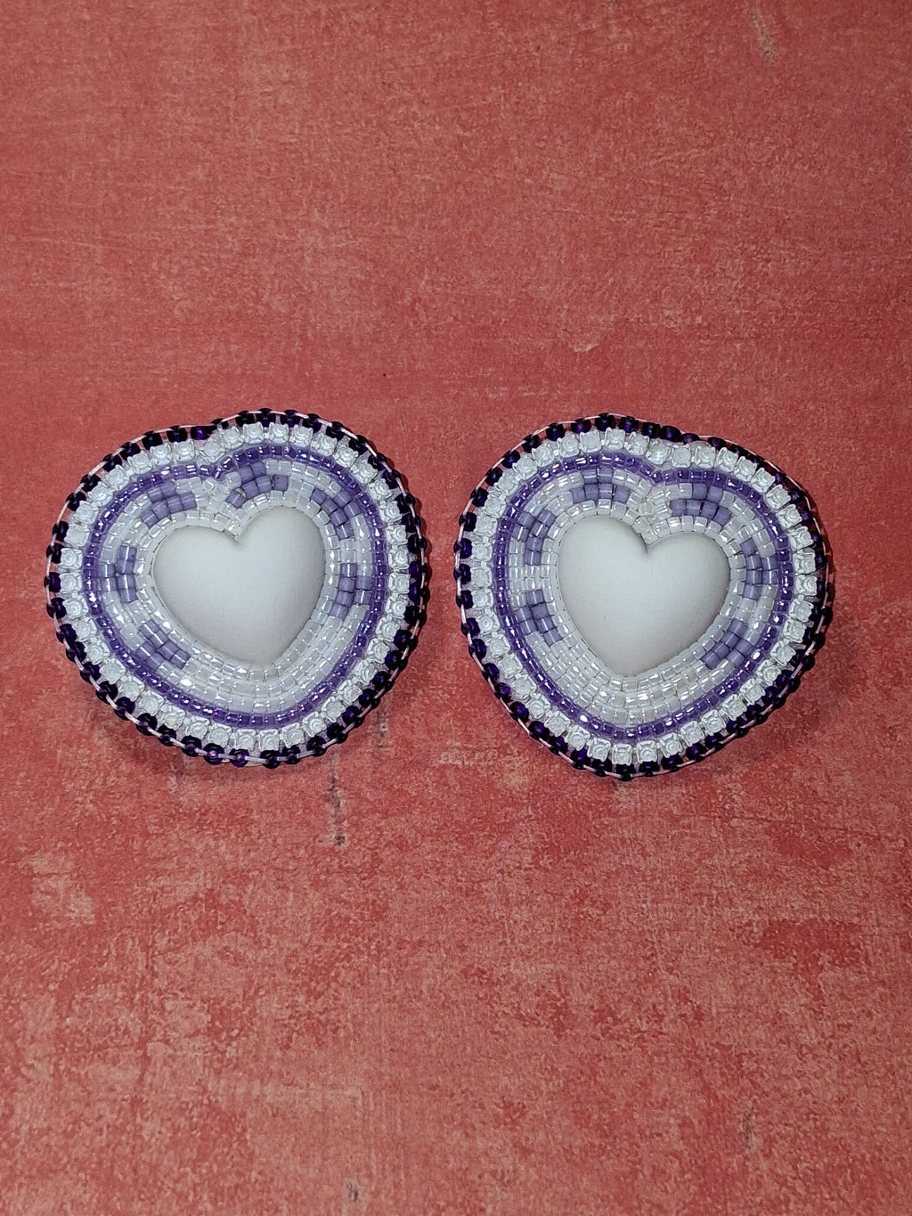 Elegant White heart Earrings