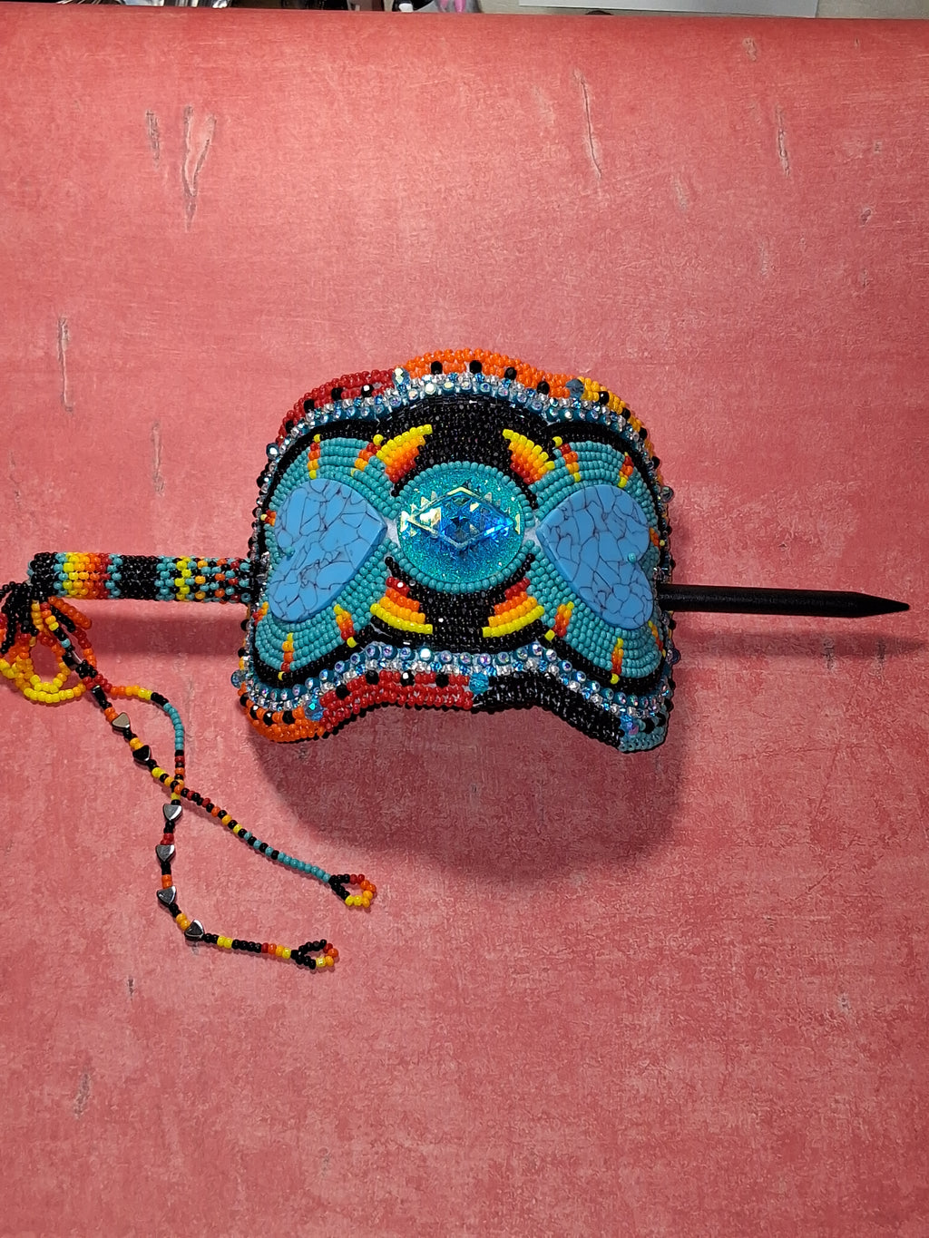 Turquoise Hearted Hair Piece