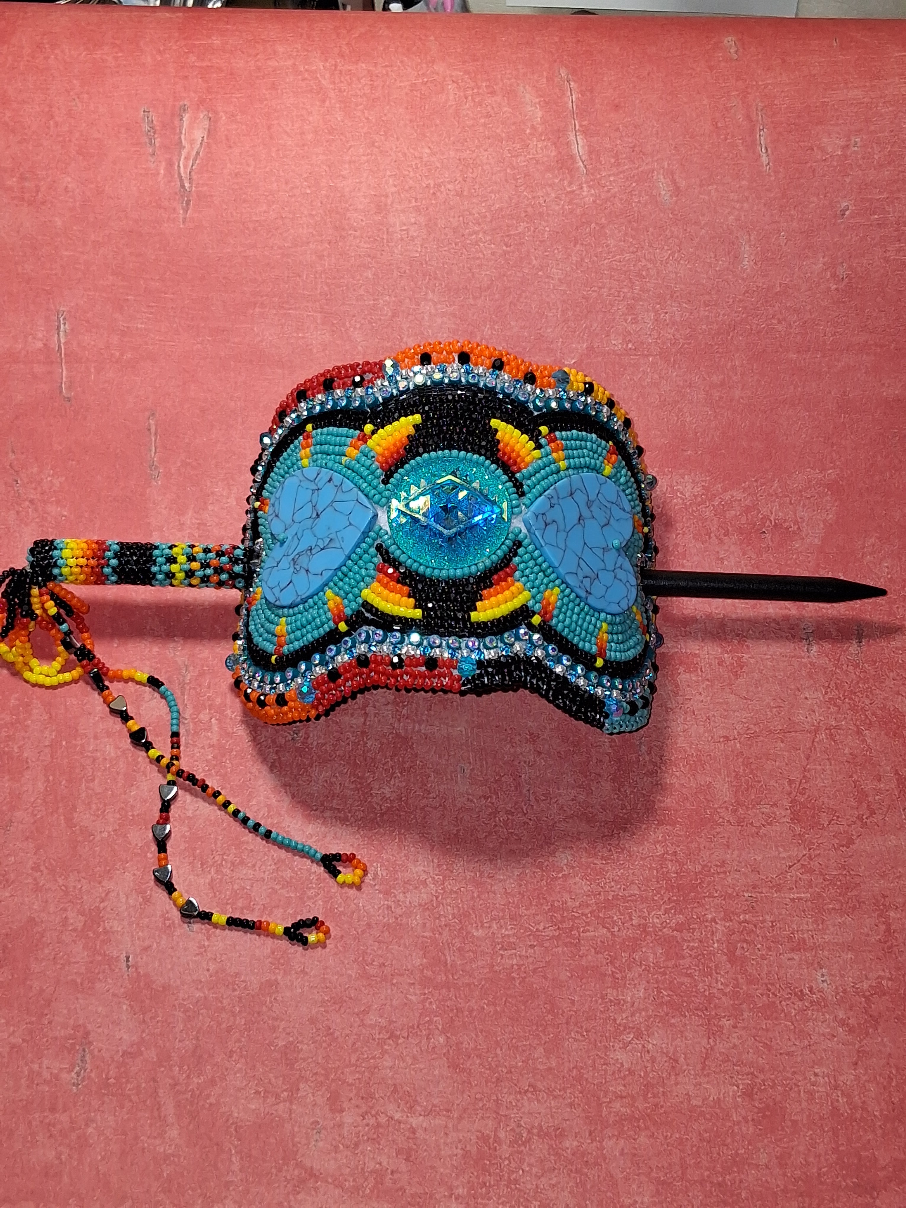 Turquoise Hearted Hair Piece