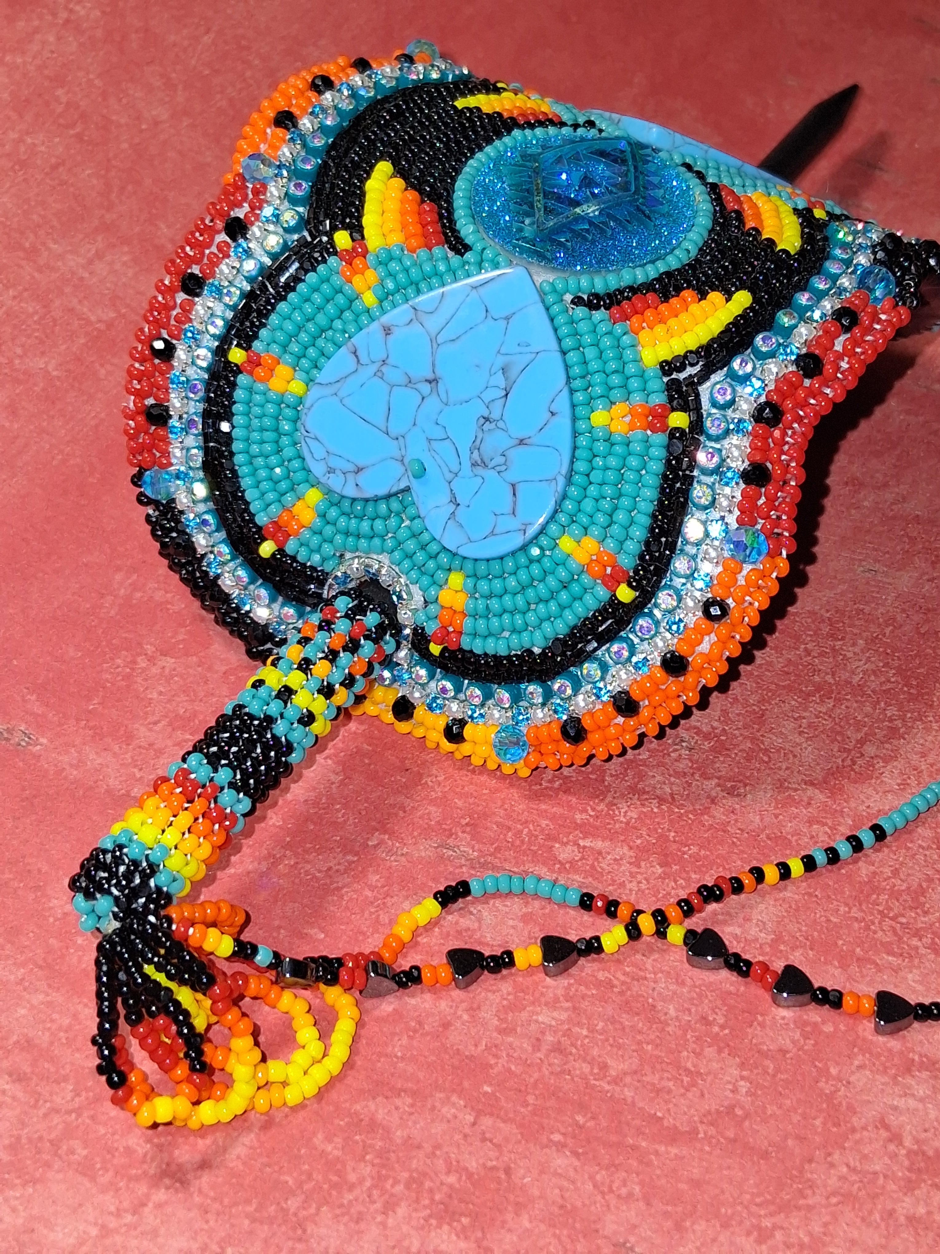 Turquoise Hearted Hair Piece